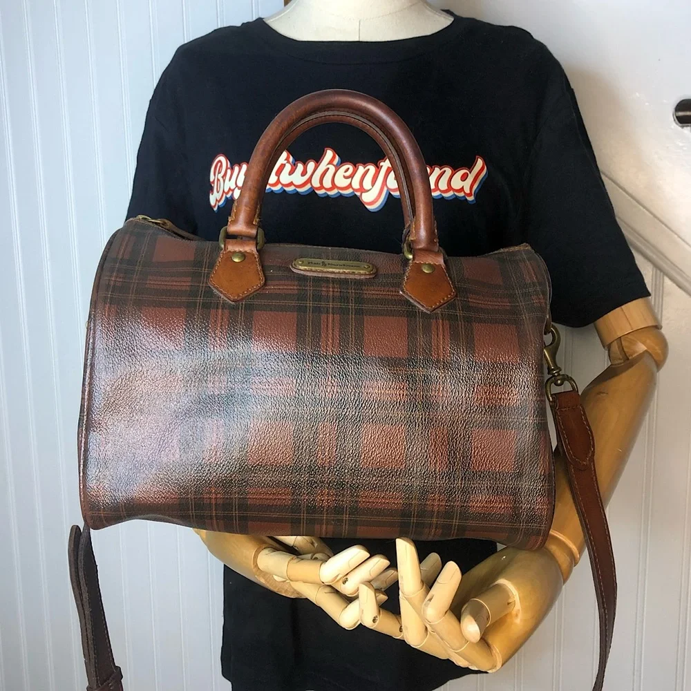 RALPH LAUREN Tartan Plaid Boston Travel Crossbody Shoulder Bag Speedy 30